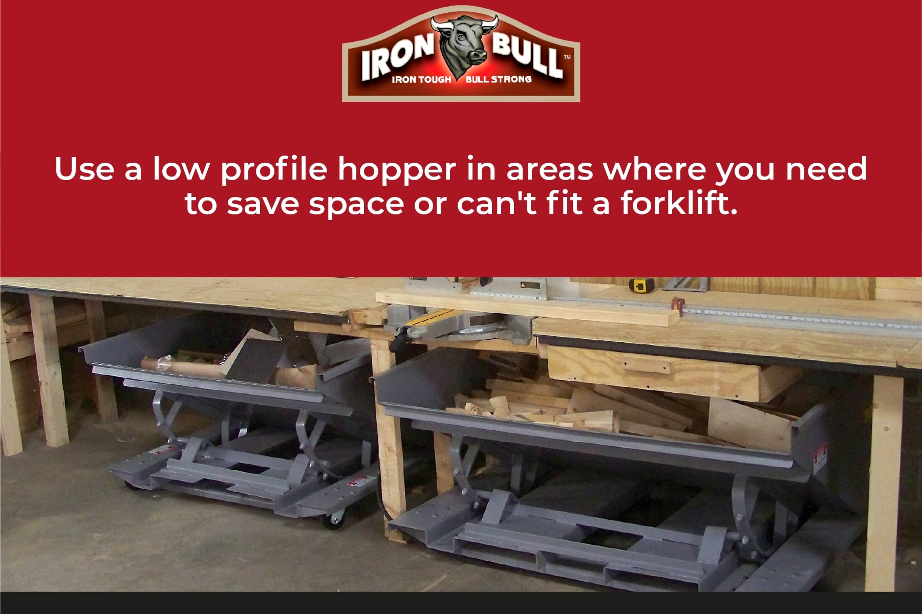 low profile hoppers fit in small spaces