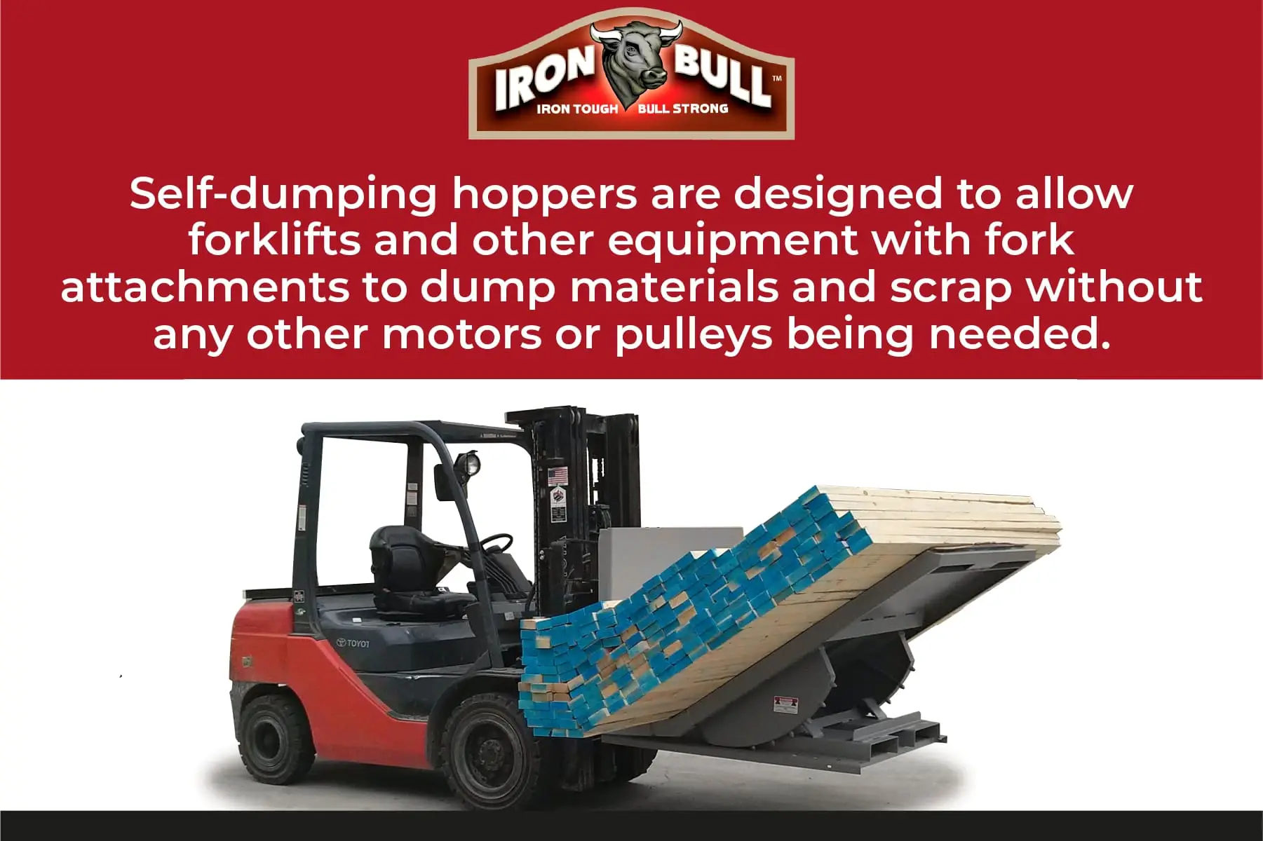 self dumping hoppers work with forklifts